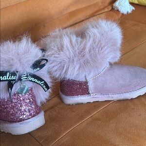 Monnalisa Pink Glitter Kids Boots